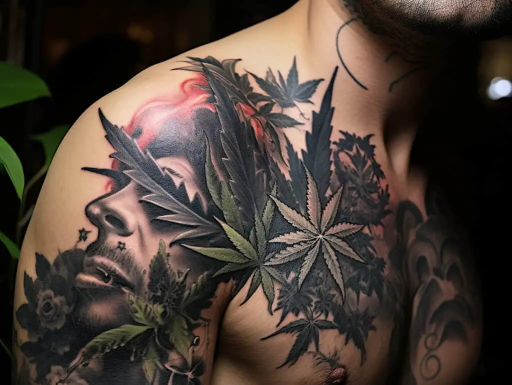 weed tattoo design for guys
