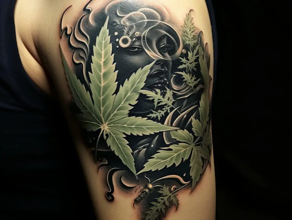 weed tattoo design