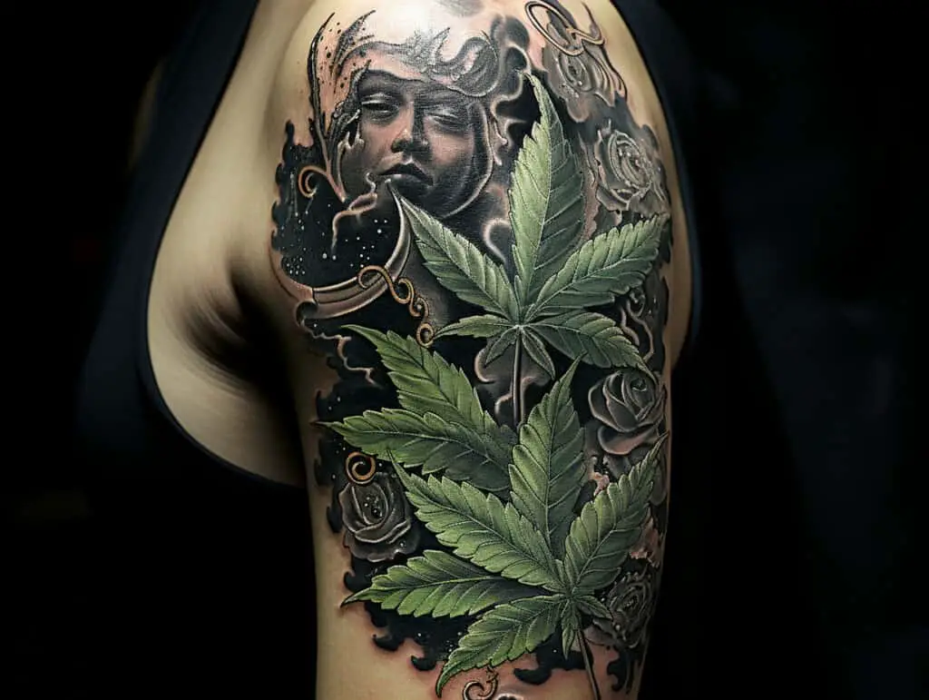 weed tattoo design