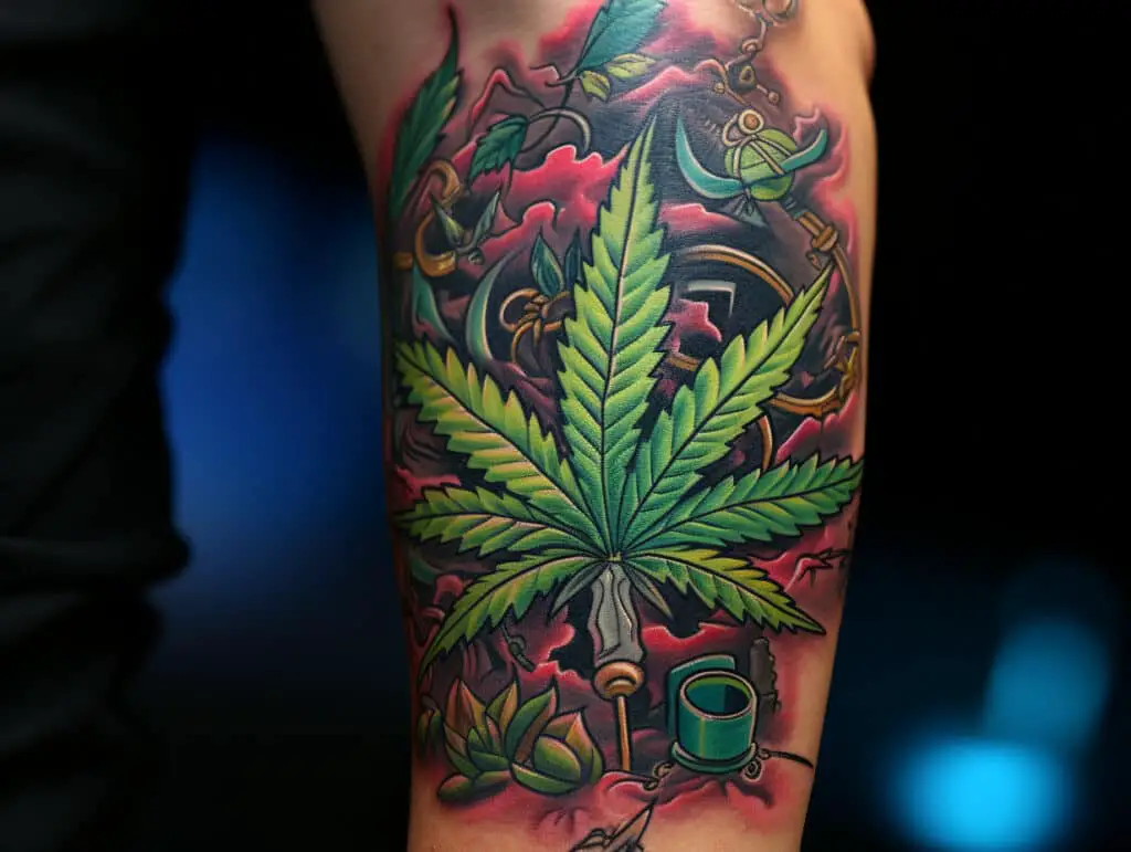 weed tattoo design simple