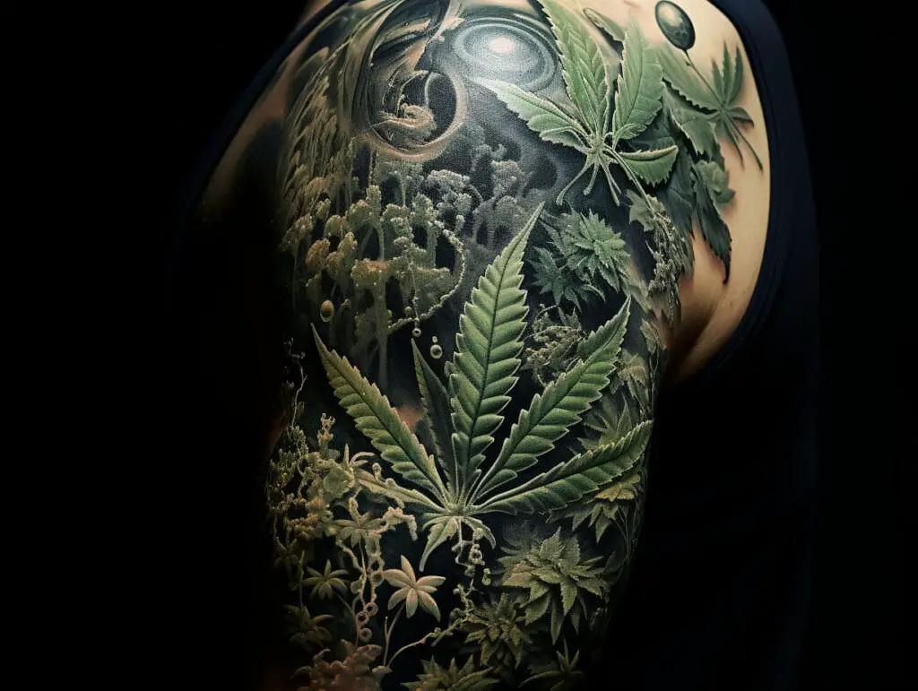 weed tattoo design