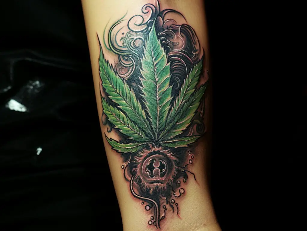 weed tattoo design for guys