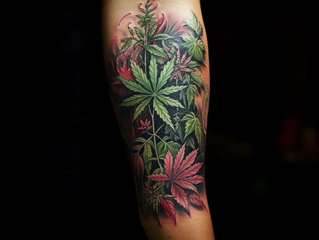 pot weed tattoo design