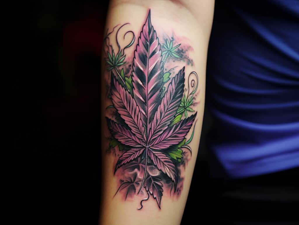 women pot tattoo design