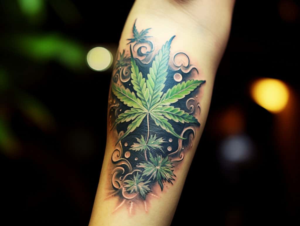 small weed tattoo design
