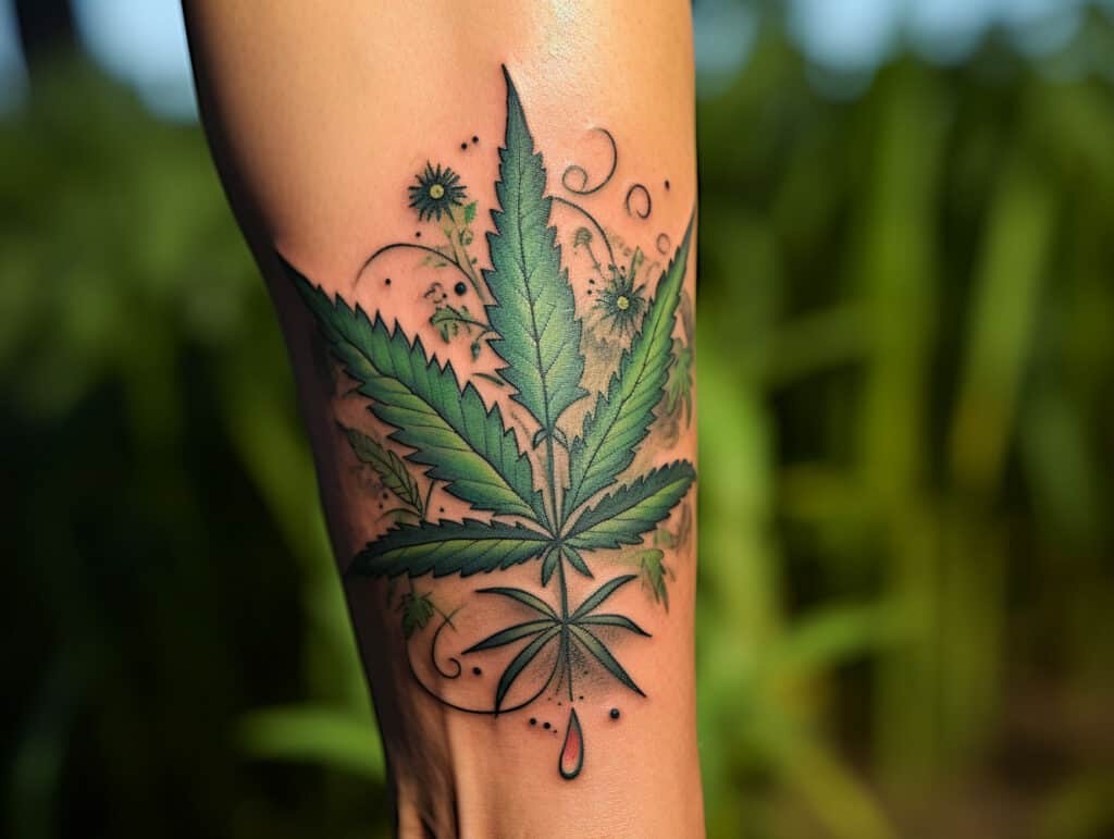 simple weed tattoo design