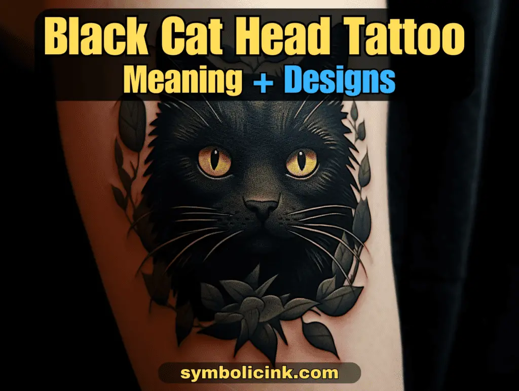 black cat head tattoo