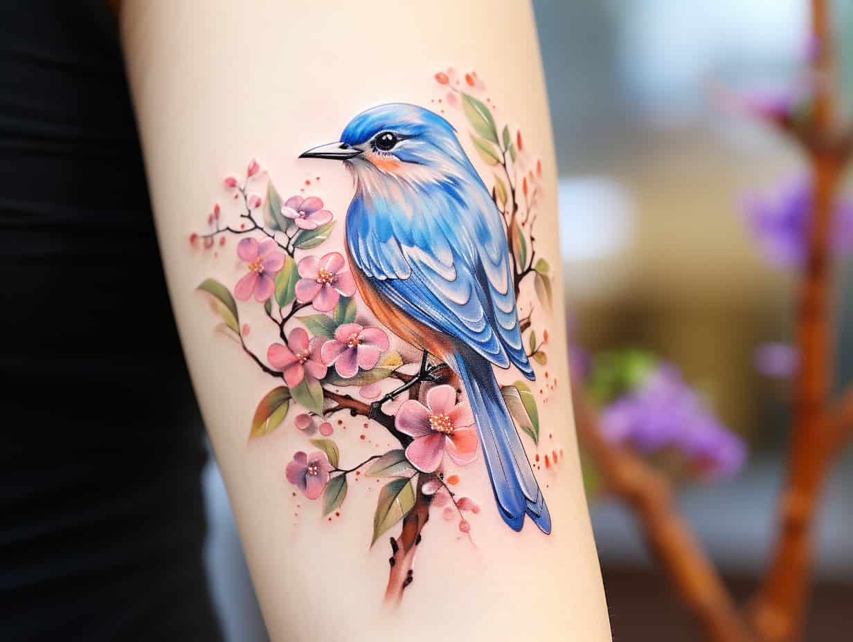 Blue Bird Tattoos Meaning with Designs and Ideas