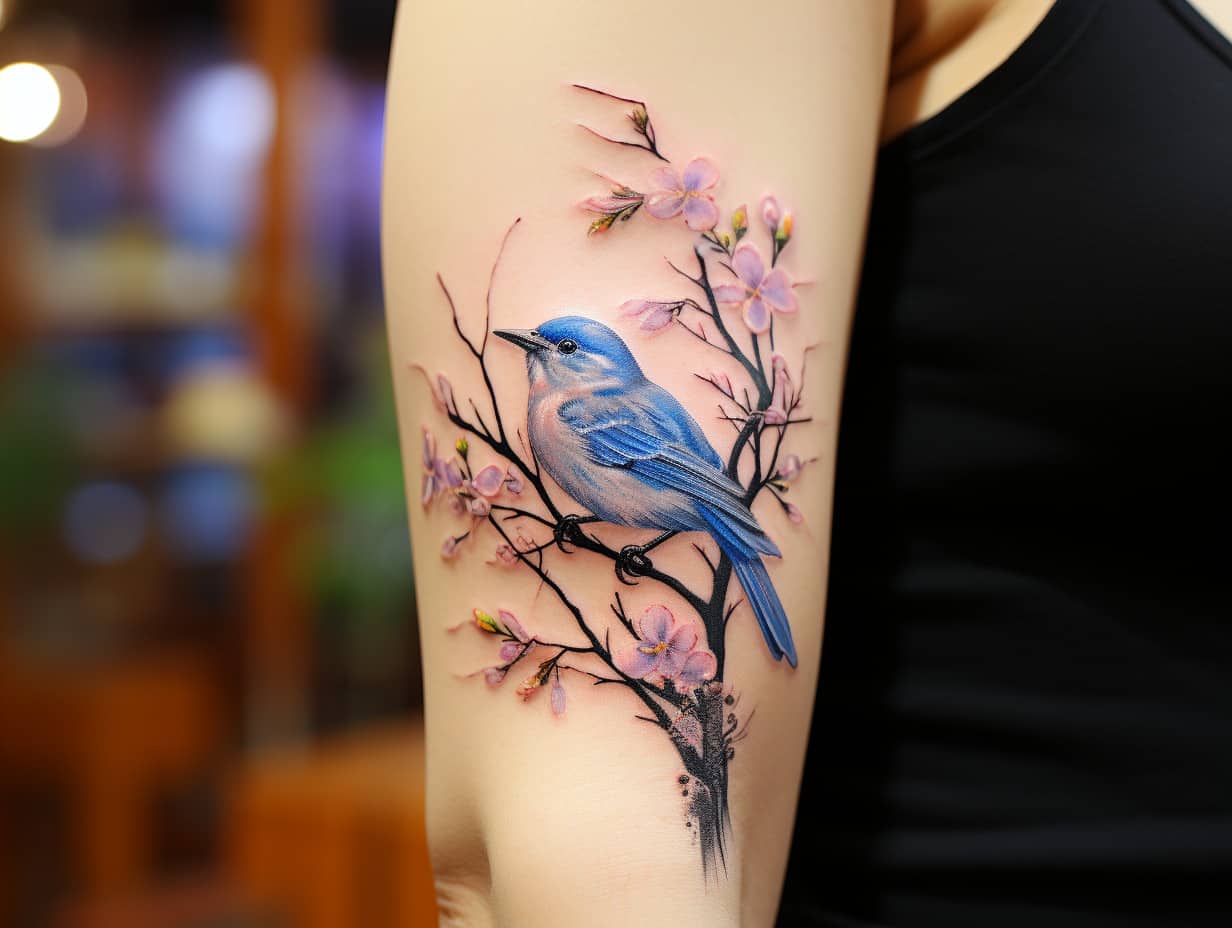 Blue Bird Tattoos Meaning with Designs and Ideas
