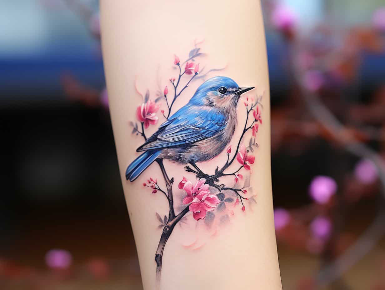 Blue Bird Tattoos Meaning with Designs and Ideas