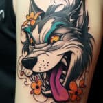 Cartoon Wolf Tattoo: Designs + Ideas For Men and Women