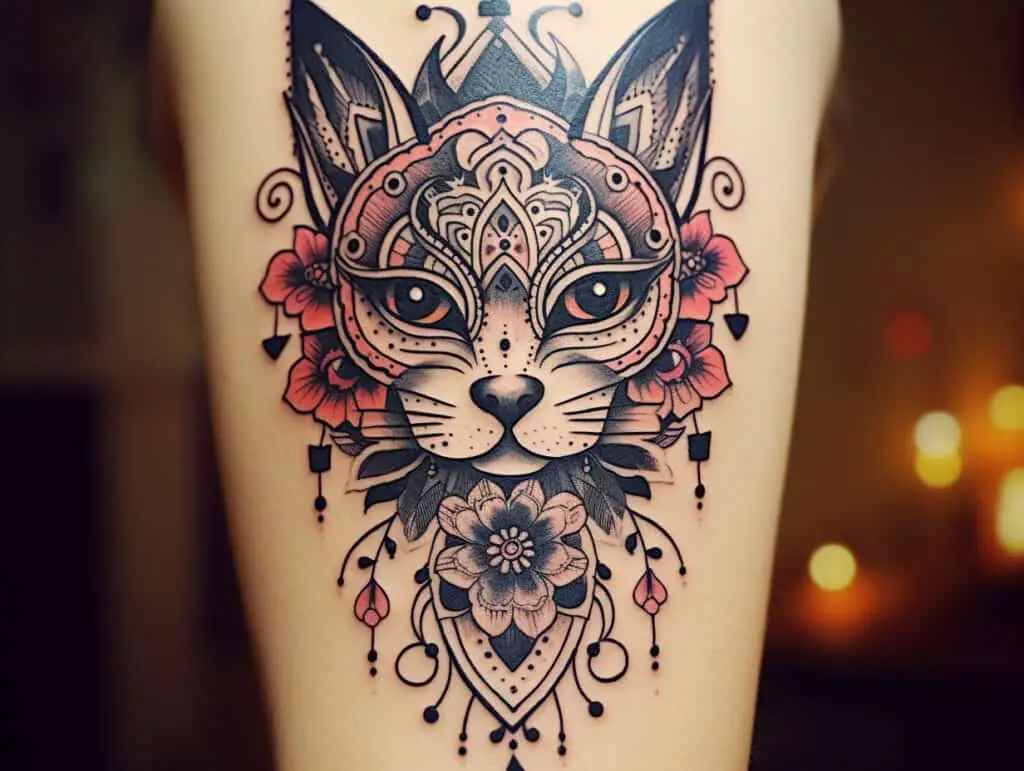 cat mandala tattoo