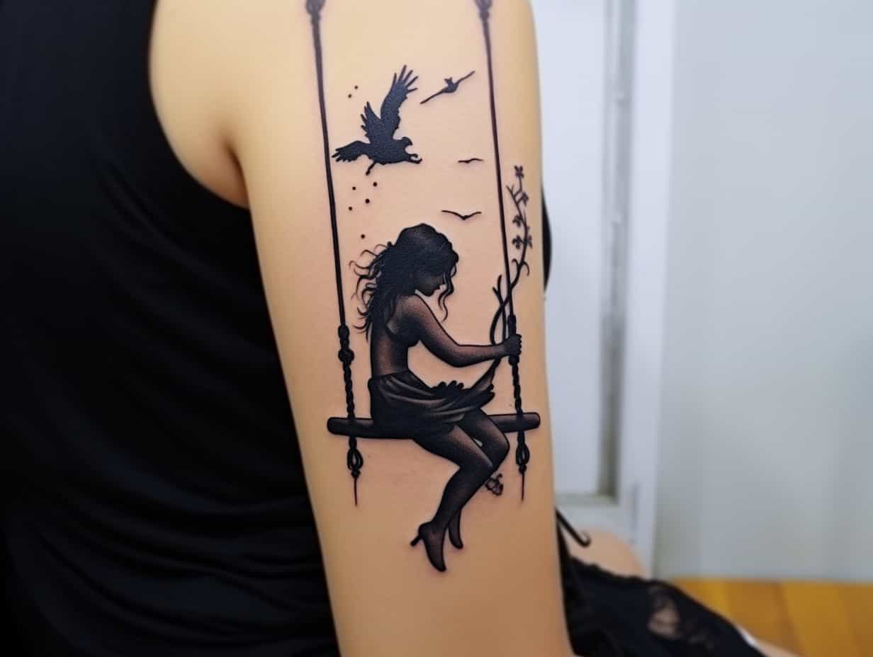 Girl on Swing Tattoo Meaning: Unveiling the Symbolism + Designs