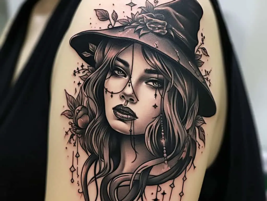 Gothic Witch Tattoo