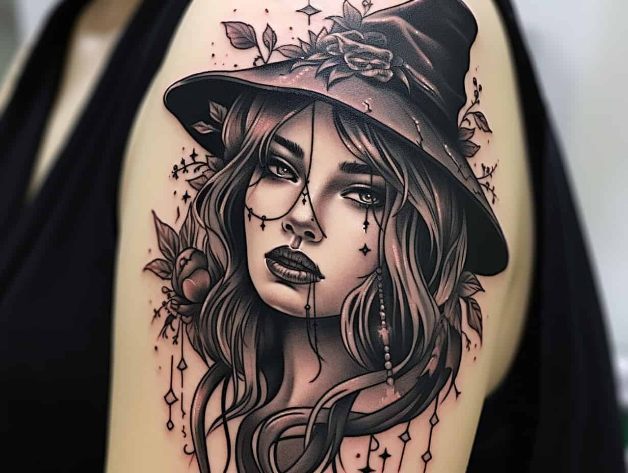 Dark Allure: The Gothic Witch Tattoo Explored + Designs