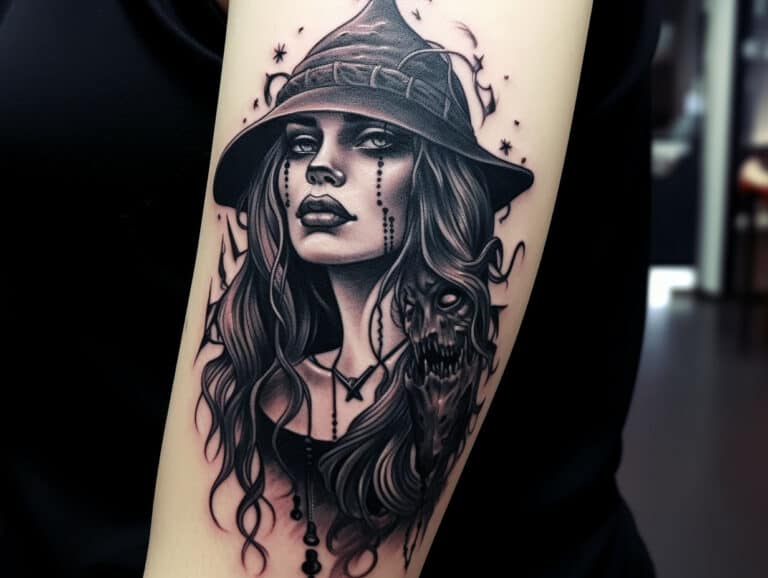 Dark Allure: The Gothic Witch Tattoo Explored + Designs