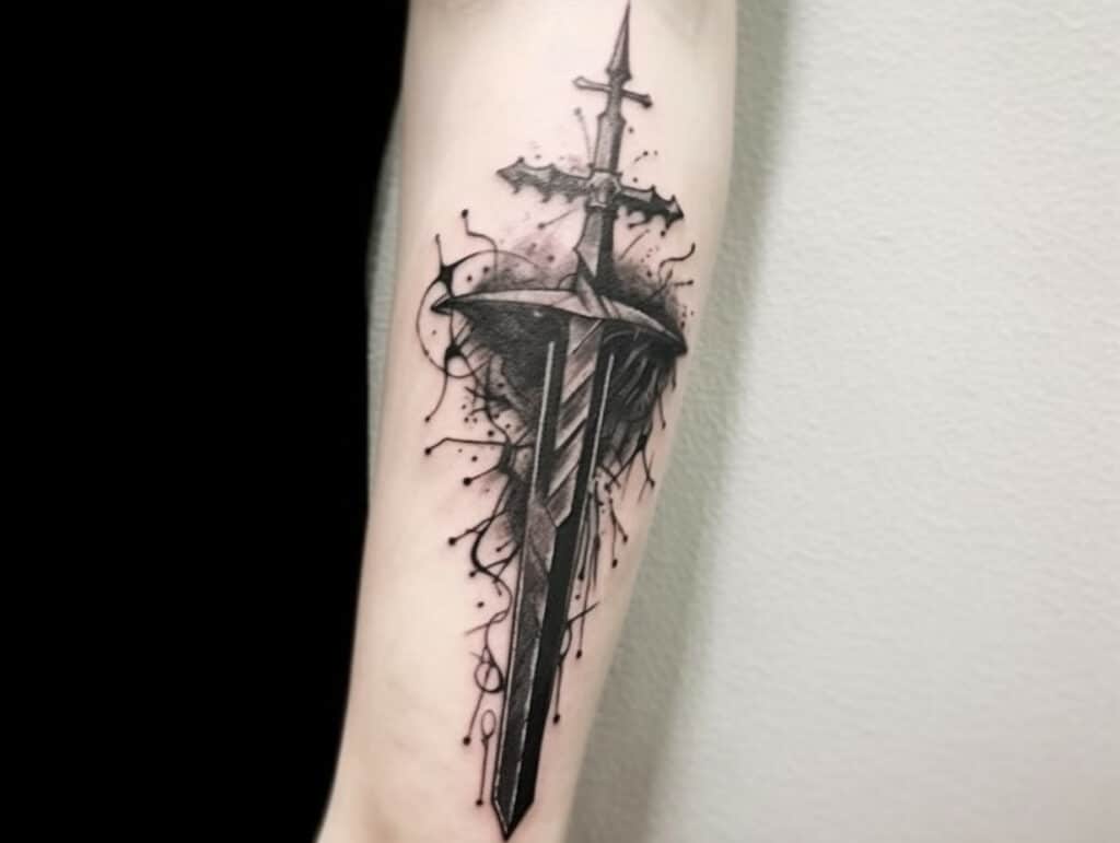 king arthur sword tattoo design