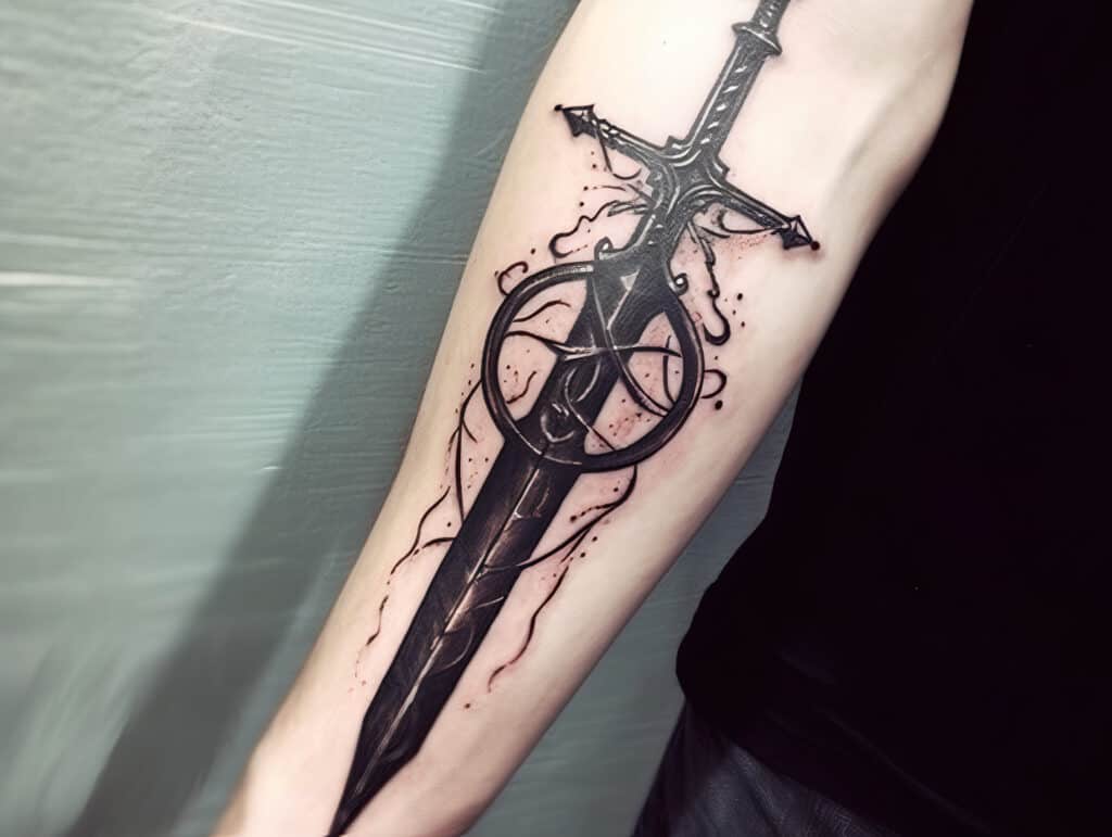 king arthur sword tattoo