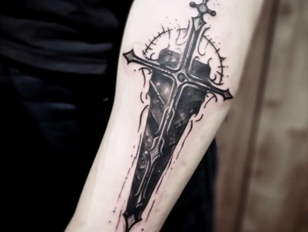 king arthur sword tattoo