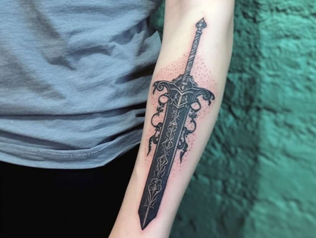 king arthur sword tattoo