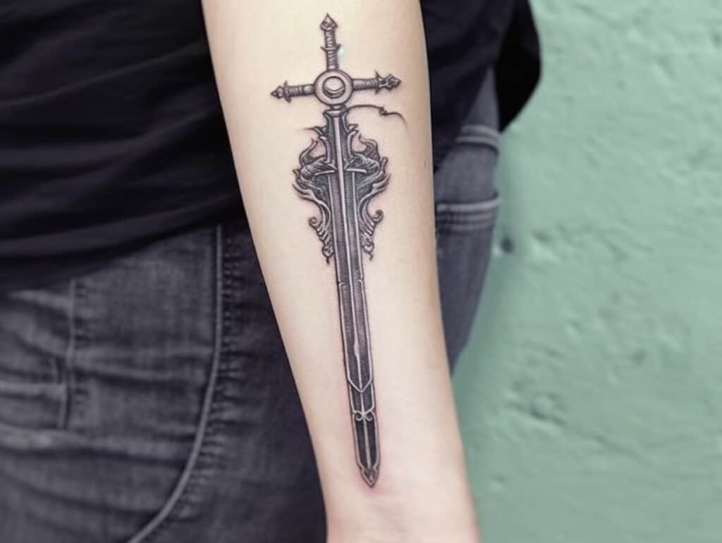 simple king arthur sword tattoo