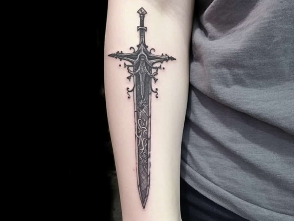 king arthur sword tattoo