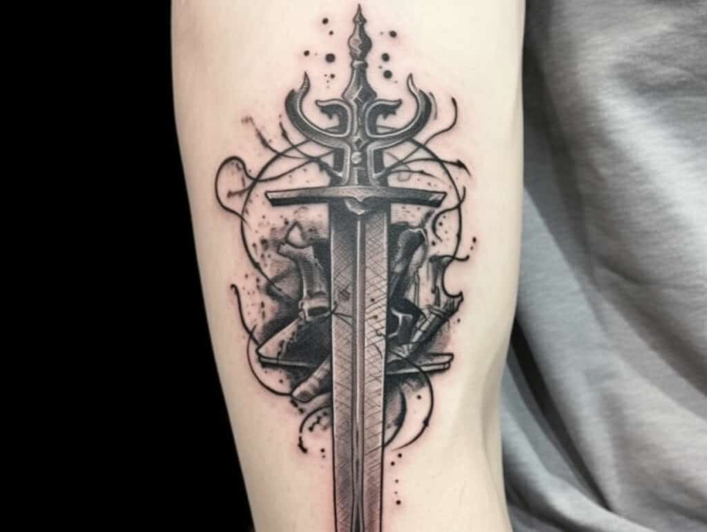 Excalibur the Mythical King Arthur Sword Tattoo + Designs