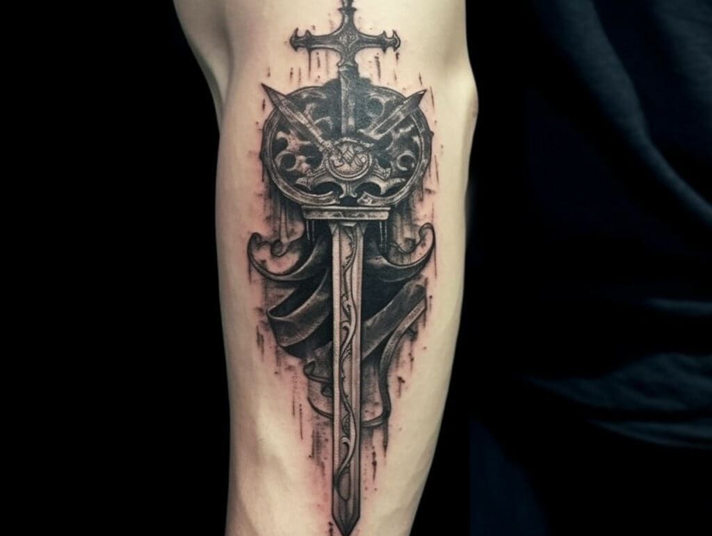 Excalibur sword tattoo