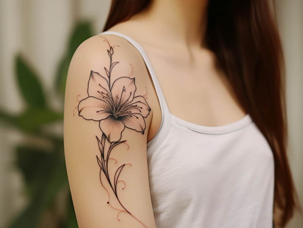 outline lily tattoo meaning