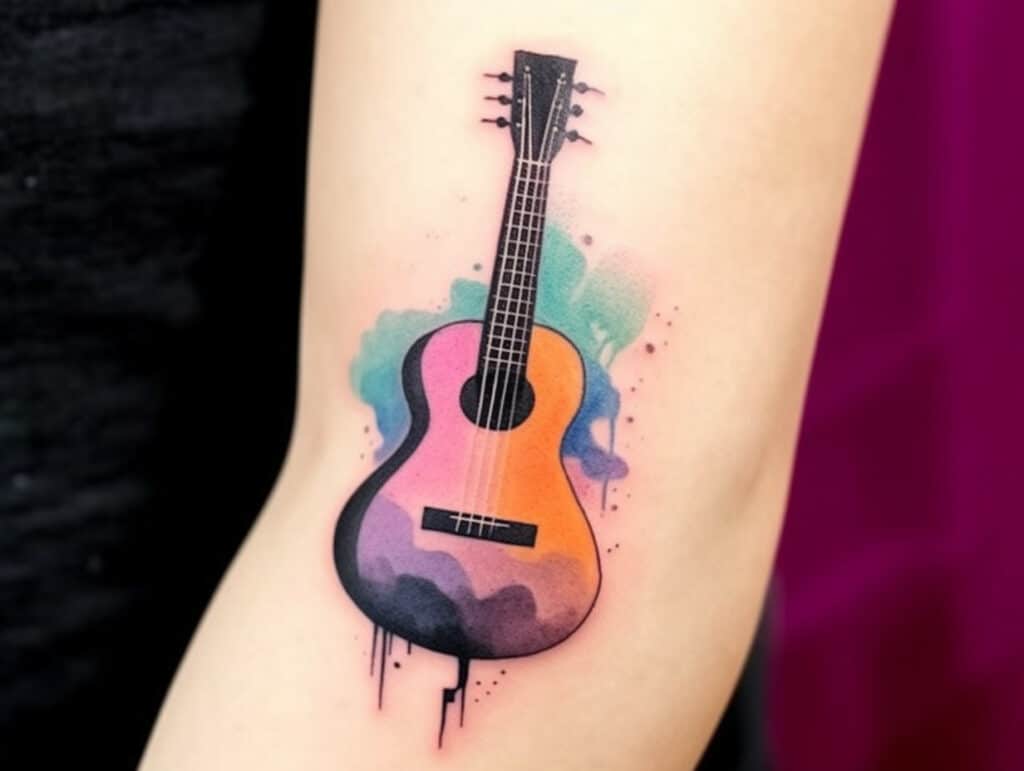 meaningful guitar tattoo