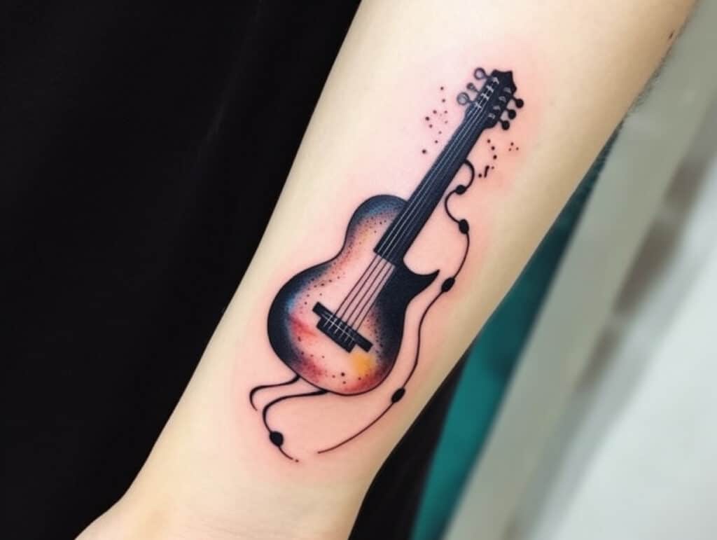 meaningful guitar tattoo
