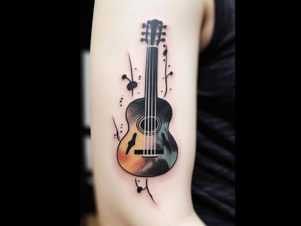 meaningful guitar tattoo