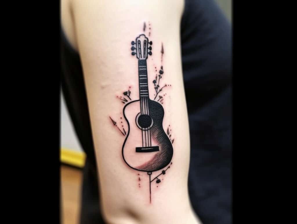 meaningful guitar tattoo