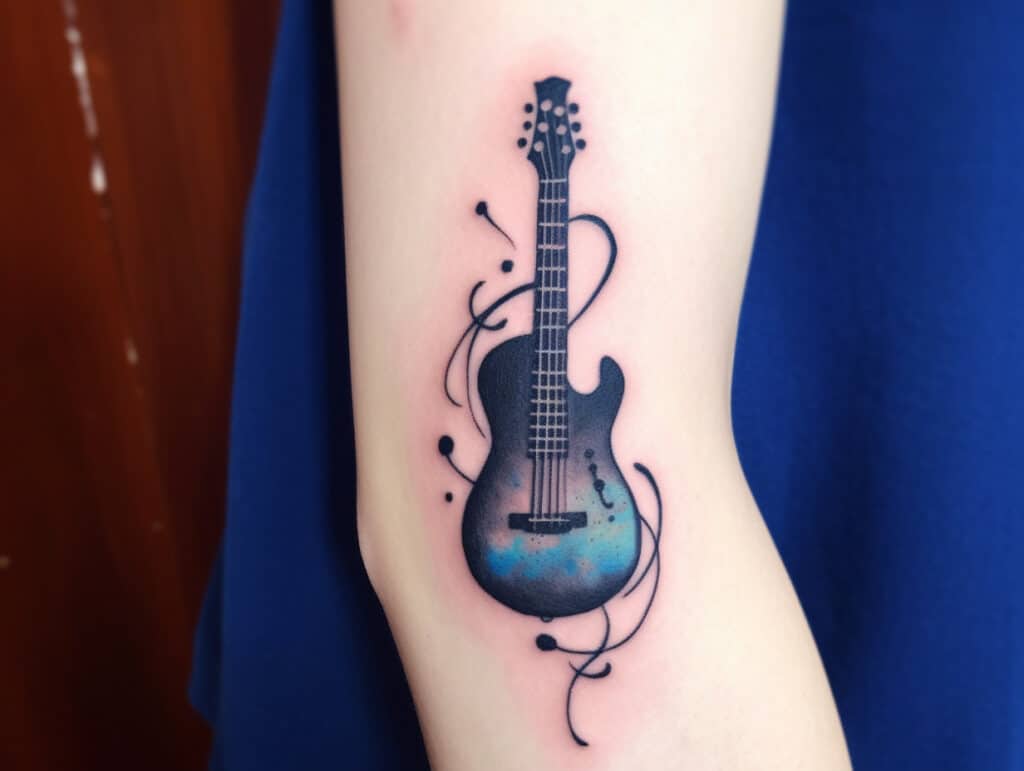 meaningful electric guitar tattoo