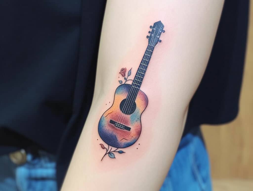 meaningful guitar tattoo