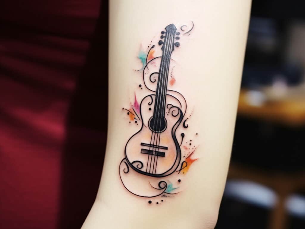 meaningful guitar tattoo