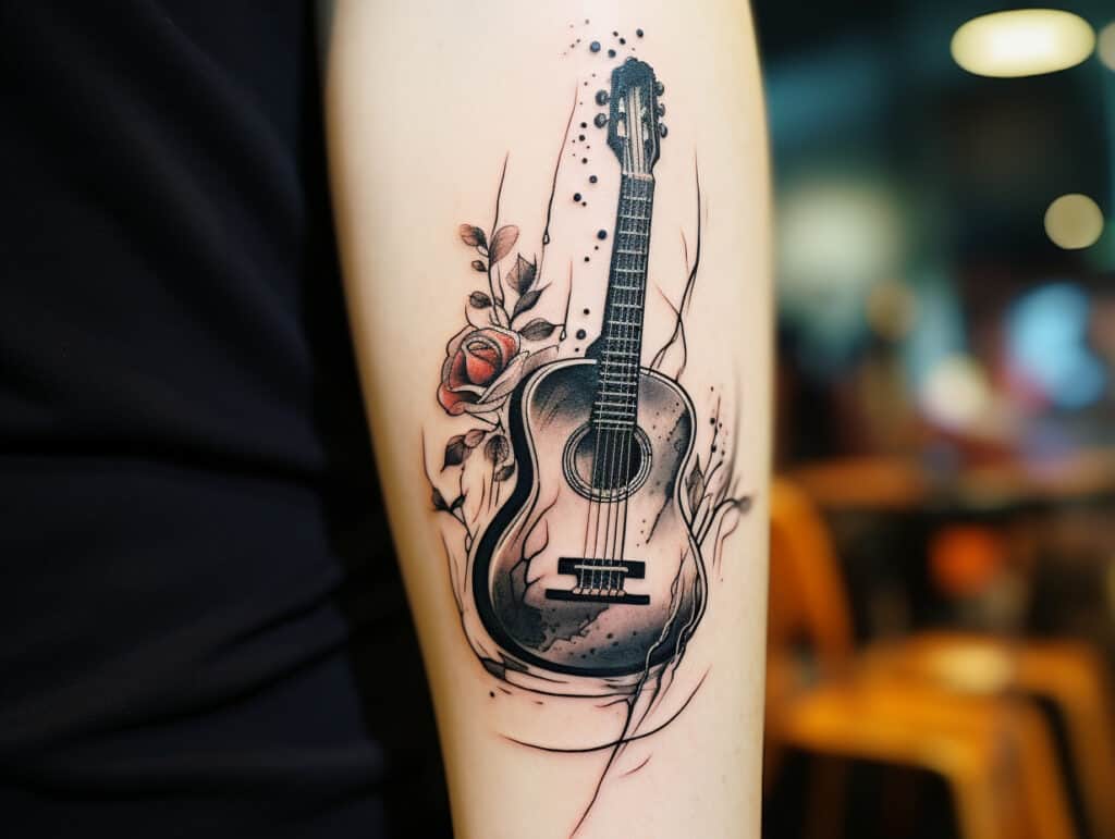 meaningful guitar tattoo