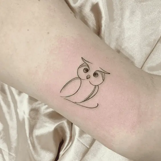 Minimalist Owl Tattoo