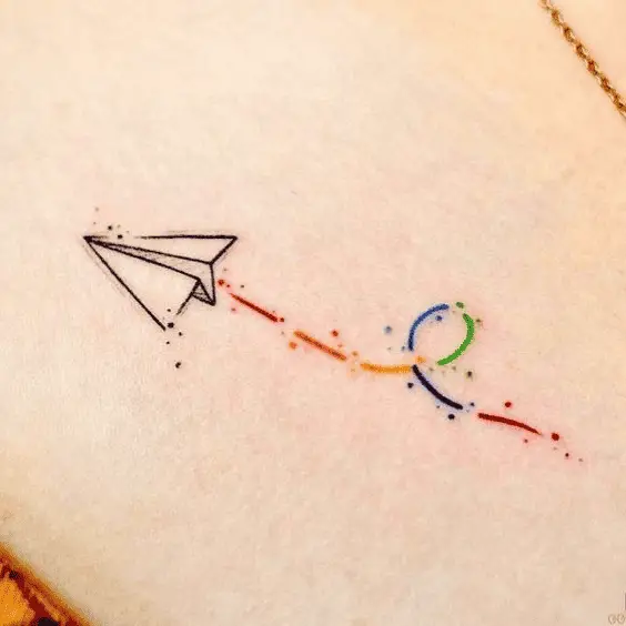 Minimalist Airplane Tattoo