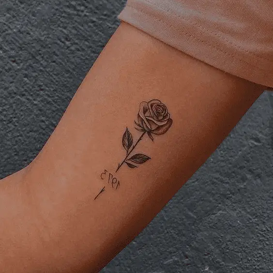 Minimalist Rose Tattoo