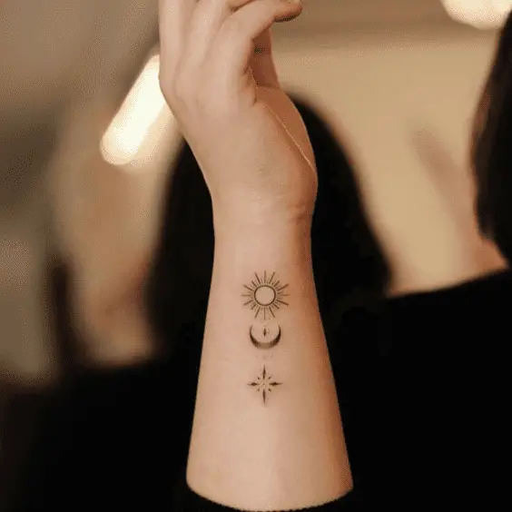 Minimalist Sun Tattoo
