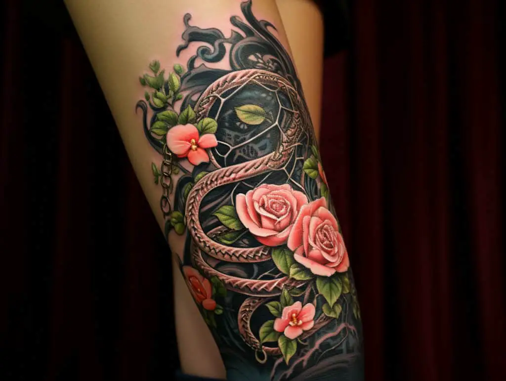 Snake Thigh Tattoo