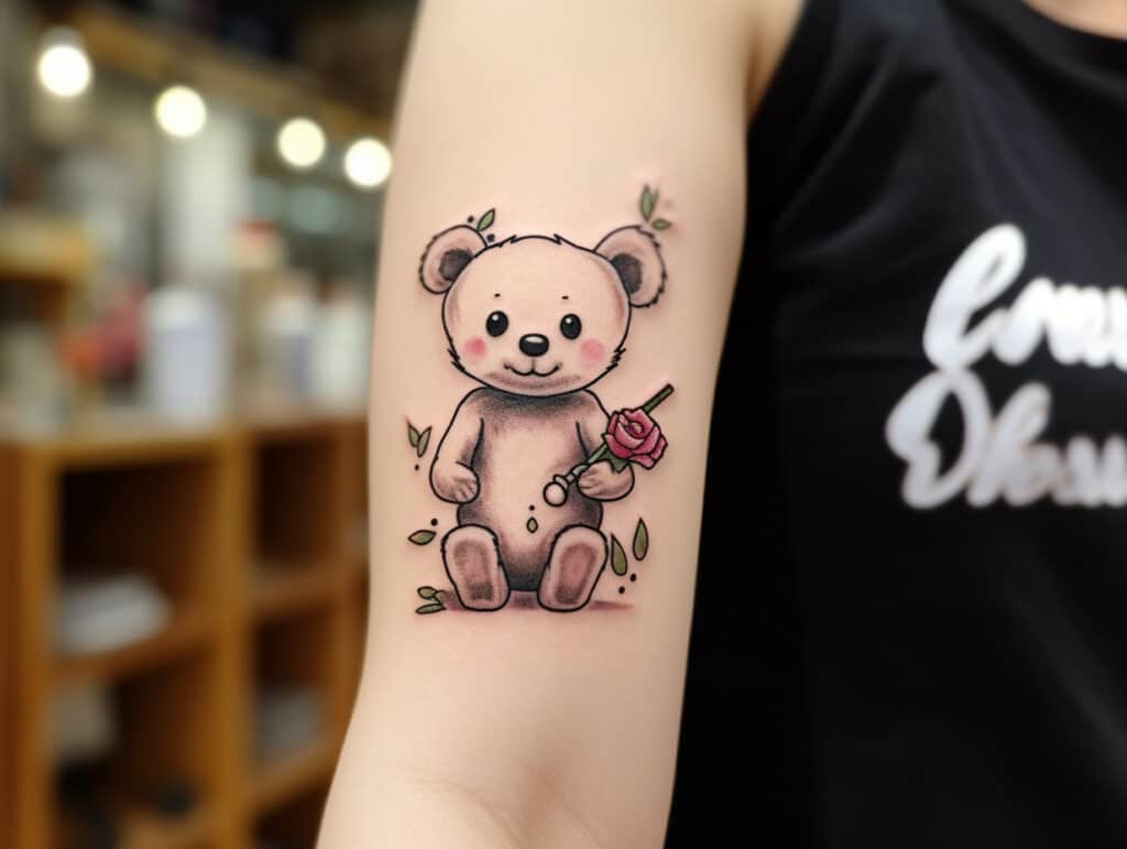 Bear Hugs Forever: Enduring Love Behind Teddy Bear Tattoo Meaning + Designs