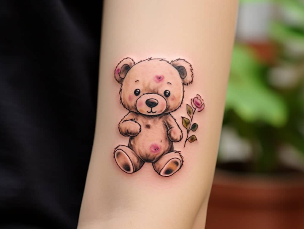 Bear Hugs Forever: Enduring Love Behind Teddy Bear Tattoo Meaning + Designs