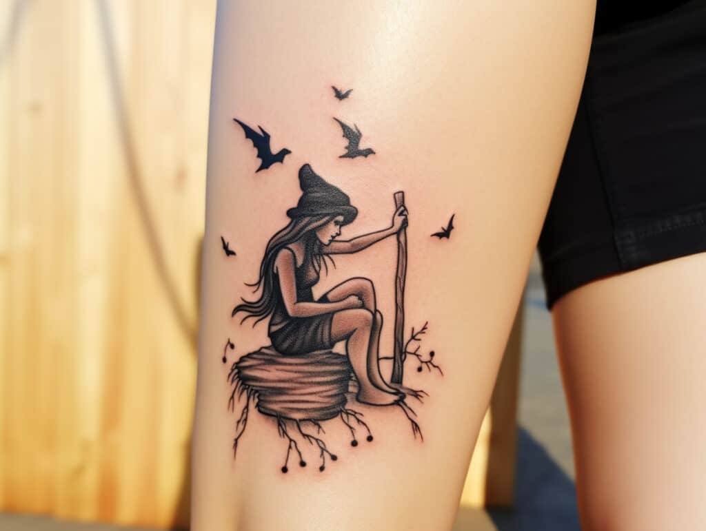 tiny witch tattoos