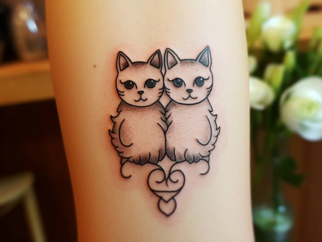 two cats tattoo