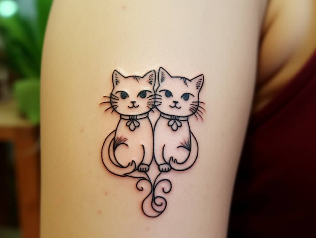 two cats tattoo