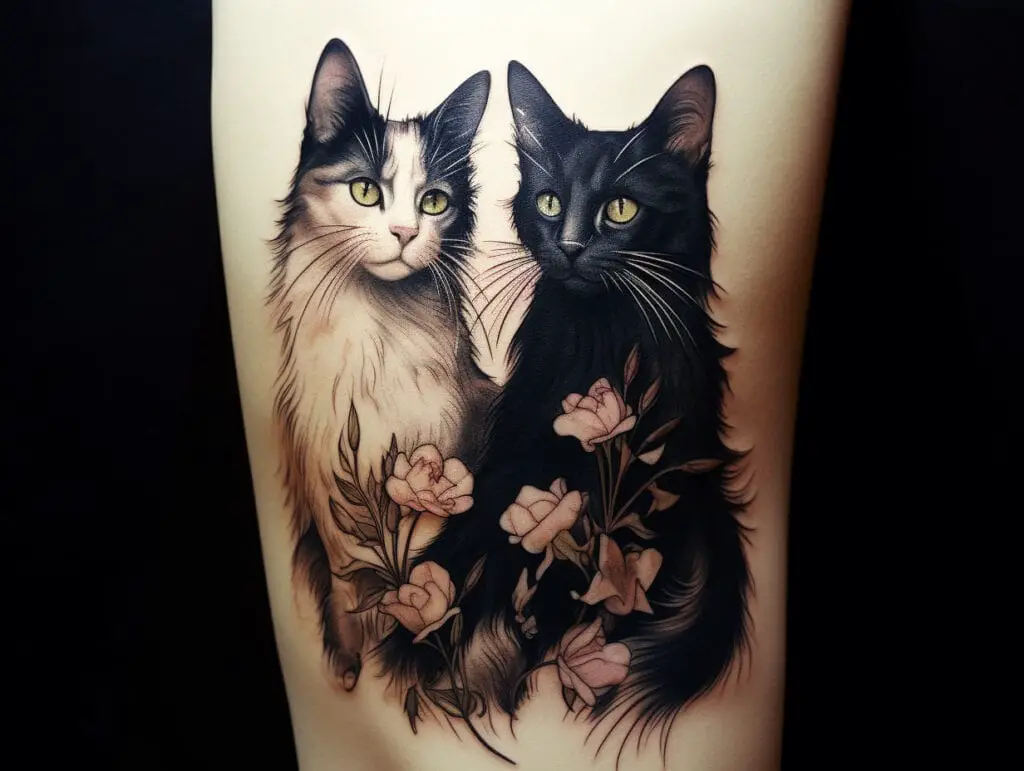 two cats tattoo