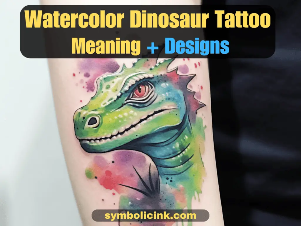 watercolor dinosaur tattoo