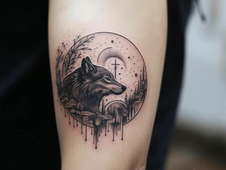 Wild Harmony: Designs and Meaning of Wolf and Moon Tattoos